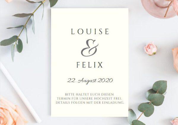 MyLouise Hochzeitsshop Personalisierte Save the Date Karten zur Hochzeit