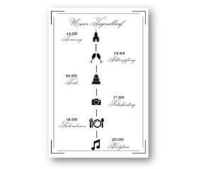 MyLouise Hochzeitsshop Personalisierter Tagesablauf Timeline zur Hochzeit