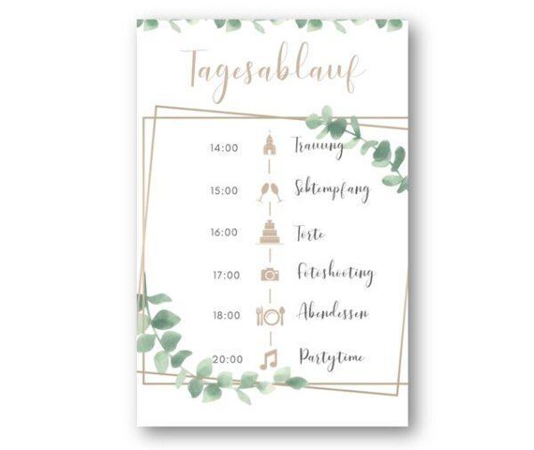MyLouise Hochzeitsshop Personalisierter Tagesablauf Timeline zur Hochzeit