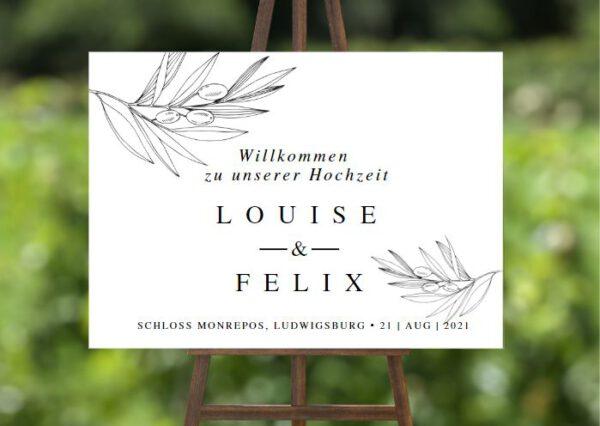 www.mylouise-hochzeitsshop.de Willkommensschild zur Hochzeit