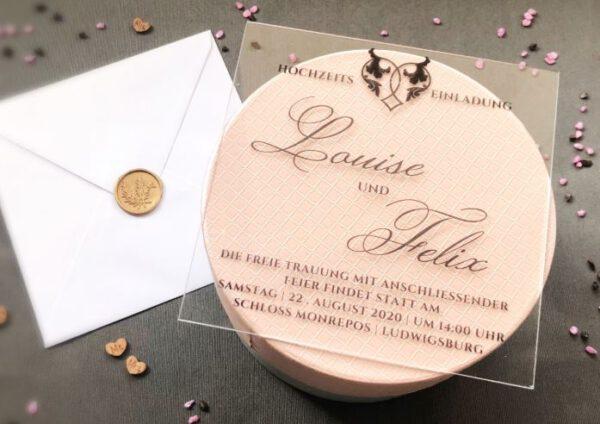 MyLouise Hochzeitsshop Save The Date Karte aus Acryl Acrylglas