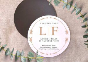 MyLouise Hochzeitsshop Personalisierte Save the Date Magnet zur Hochzeit