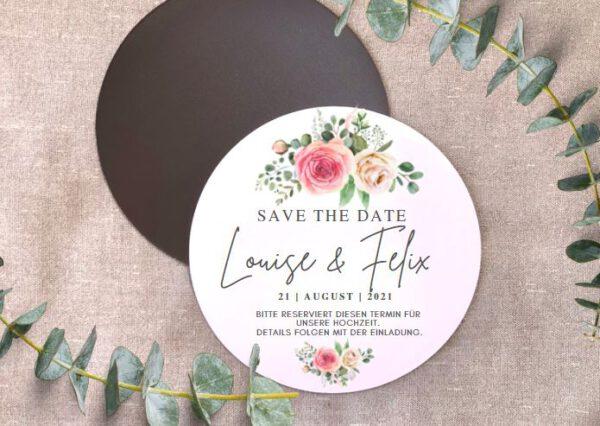 MyLouise Hochzeitsshop Personalisierte Save the Date Magnet zur Hochzeit