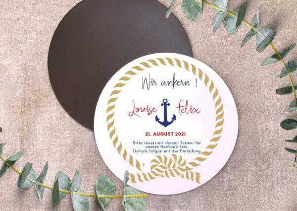 MyLouise Hochzeitsshop Personalisierte Save the Date Magnet zur Hochzeit