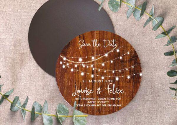 MyLouise Hochzeitsshop Personalisierte Save the Date Magnet zur Hochzeit