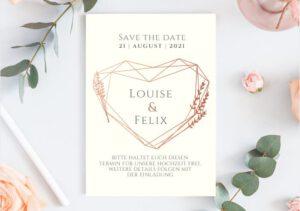 MyLouise Hochzeitsshop Personalisierte Save the Date Karten zur Hochzeit