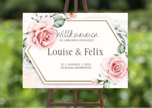 www.mylouise-hochzeitsshop.de Willkommensschild zur Hochzeit