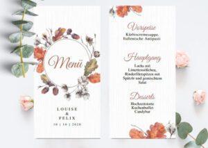www.mylouise-hochzeitsshop.de Menükarten Hochzeit Speisekarten