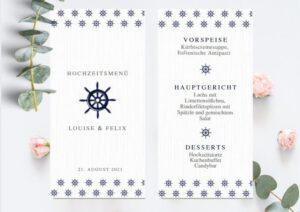 www.mylouise-hochzeitsshop.de Menükarten Hochzeit Speisekarten