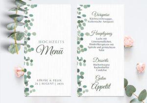 www.mylouise-hochzeitsshop.de Menükarten Hochzeit Speisekarten
