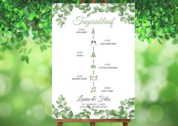 www.mylouise-hochzeitsshop.de Tagesablauf zur Hochzeit Timeline