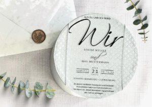 www.mylouise-hochzeitsshop.de Save the Date Acryl Karte Hochzeitseinladung Acryl