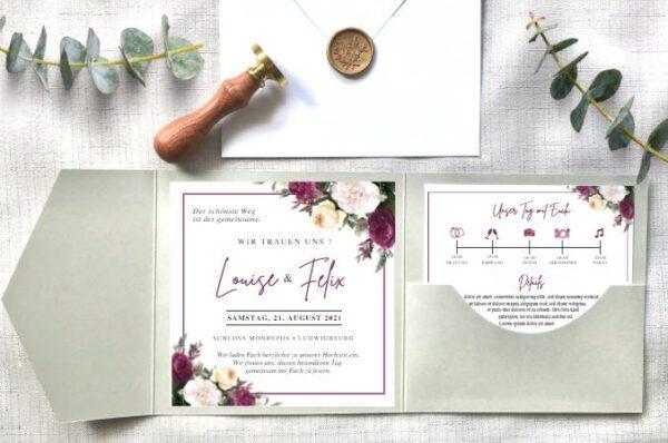 www.mylouise-hochzeitsshop.de POcktfold Einladung Pocketfold Hochzeit