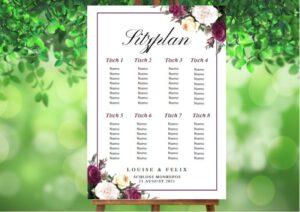 www.mylouise-hochzeitsshop.de Sitzplan zur Hochzeit Sitzordnung