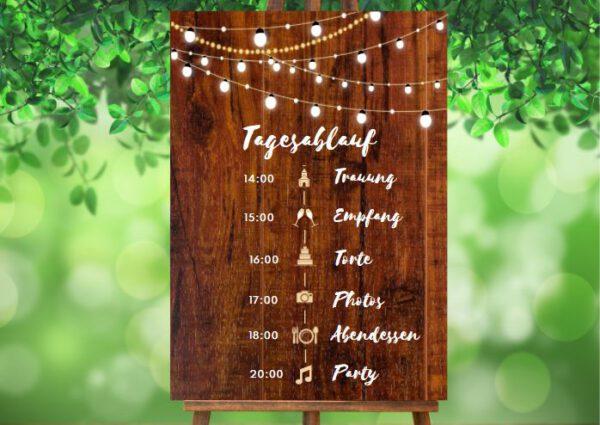 www.mylouise-hochzeitsshop.de Tagesablauf zur Hochzeit Timeline