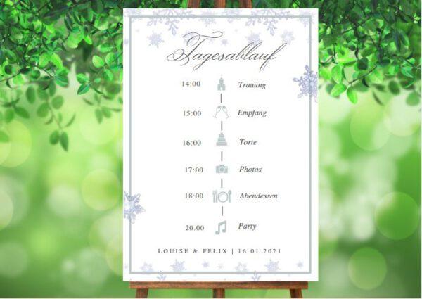 www.mylouise-hochzeitsshop.de Tagesablauf zur Winterhochzeit Timeline