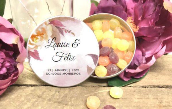 MyLouise Hochzeitsshop Personalisierte Gastgeschenke Bonbondosen zur Hochzeit