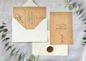 www.mylouise-hochzeitsshop.de Save the Date Karte aus Kraftpapier Hochzeit