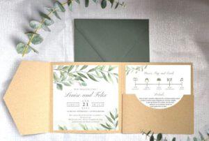 www.mylouise-hochzeitsshop.de Pocketfold Einladung Hochzeit Pocketfold Kraftpapier