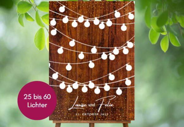 www.mylouise-hochzeitsshop.de Gästebuch Fingerabdruck Hochzeit Gästebuch Lichterkette