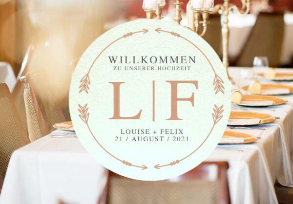 www.mylouise-hochzeitsshop.de Bierdeckel Hochzeit Glasuntersetzer Bierdeckel