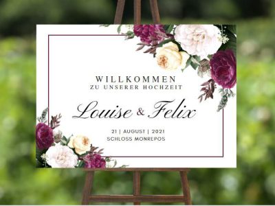 www.mylouise-hochzeitsshop.de Willkommensschild zur Hochzeit